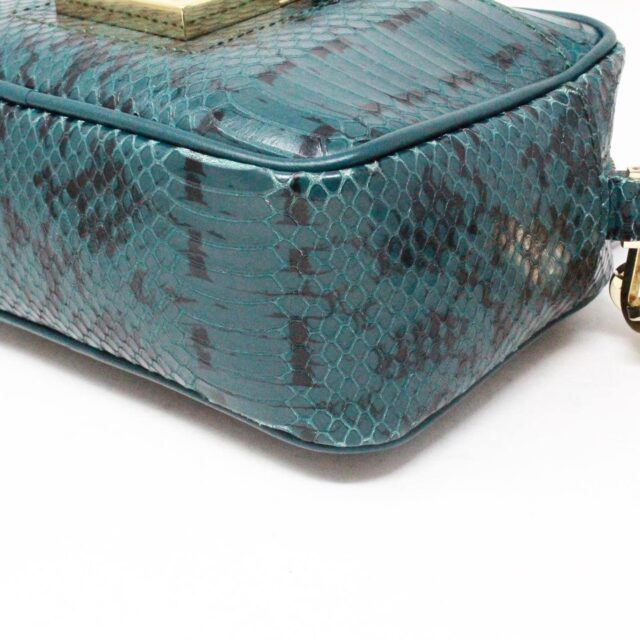 VERSACE #43059 Collection Turquoise Snake Print Crossbody Bag 7