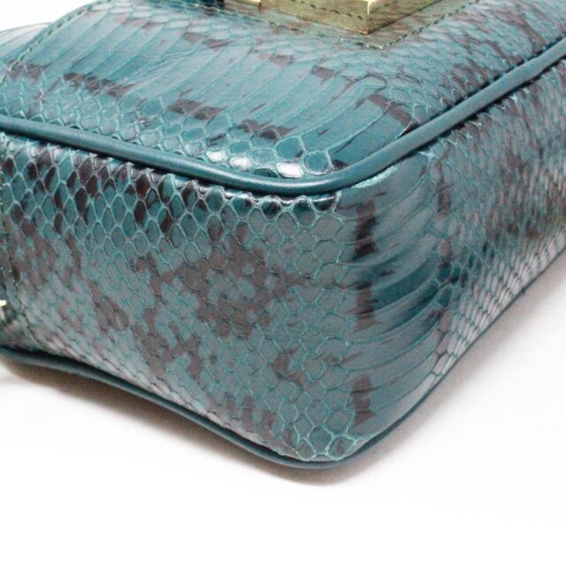 VERSACE #43059 Collection Turquoise Snake Print Crossbody Bag 8