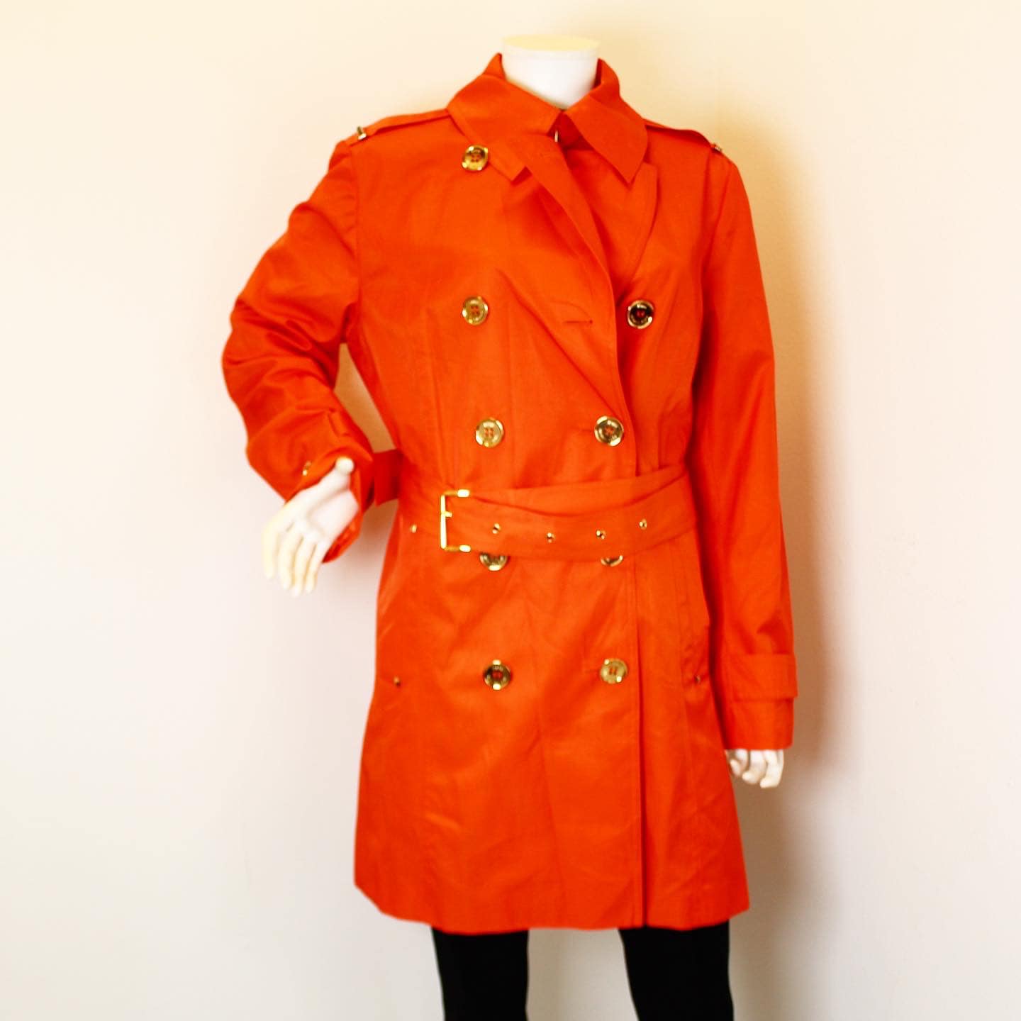 MICHAEL KORS #43350 Orange Peacoat Trench Jacket Size Large – ALL YOUR BLISS