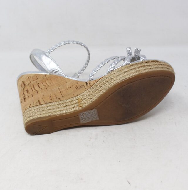 PRADA #Y3N4UG Cork Braided Wedges Size 37.5