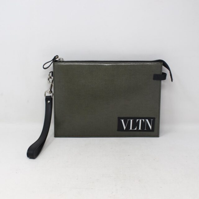 VALENTINO #8RTA1Q VLTN Logo Clutch Pouch