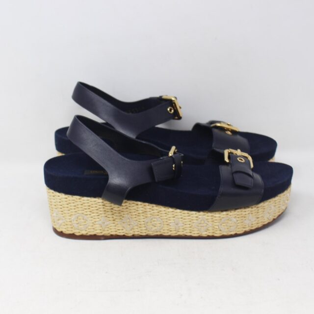 LOUIS VUITTON #SHP3TX Espadrille Wedges Size 37
