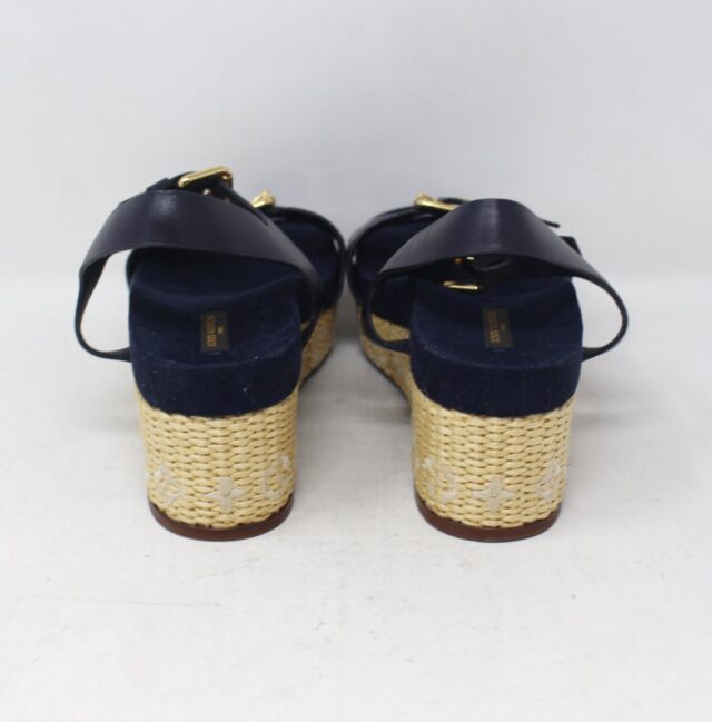 LOUIS VUITTON #SHP3TX Espadrille Wedges Size 37