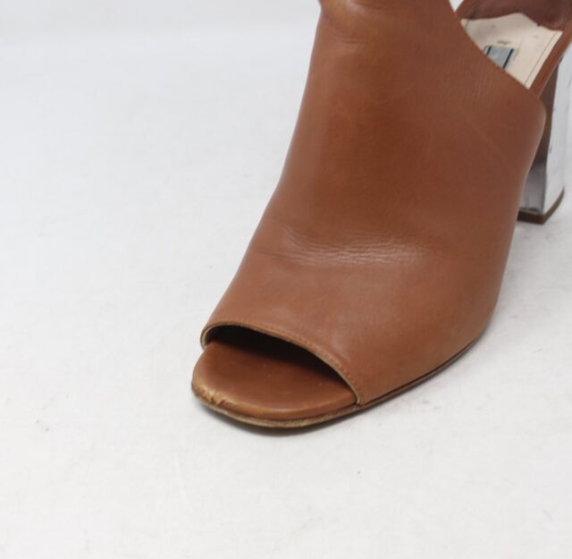 PRADA #R1ACPY Peeptoe Ankle Wrap Heels Size 38
