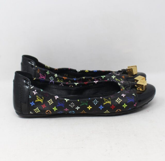 LOUIS VUITTON #TQ13KQ Monogram Ballet Flats Size 38.5