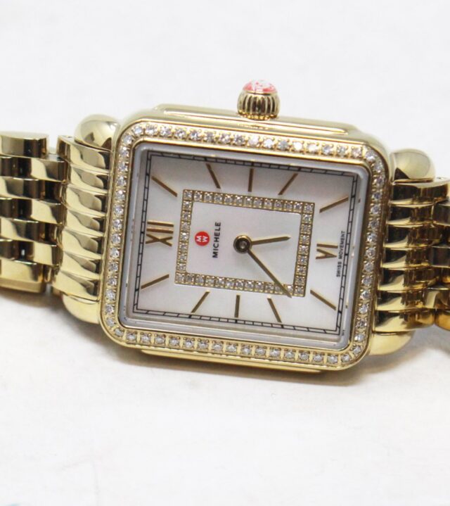 #VDXEW4 18K Yellow Gold Diamond Mother Of Pearl Watch 0.45 Ct diamonds