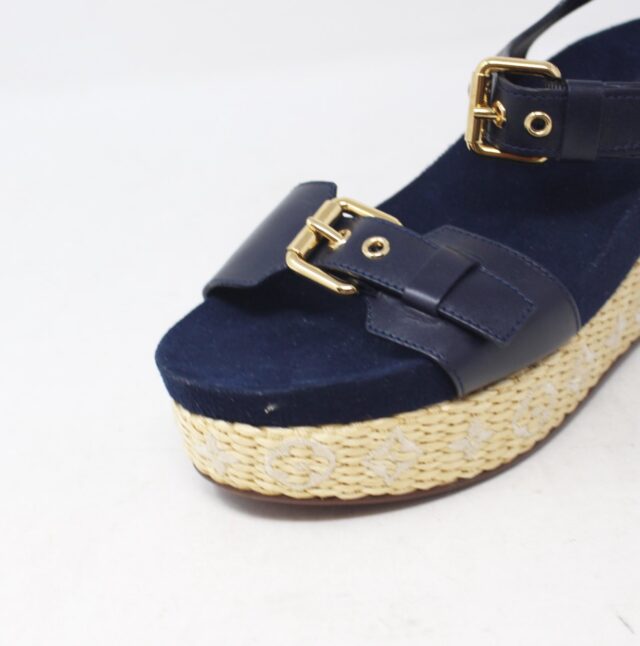LOUIS VUITTON #SHP3TX Espadrille Wedges Size 37