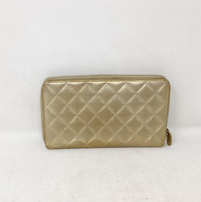 CHANEL #NPXBBB Quilted Zip Around Wallet