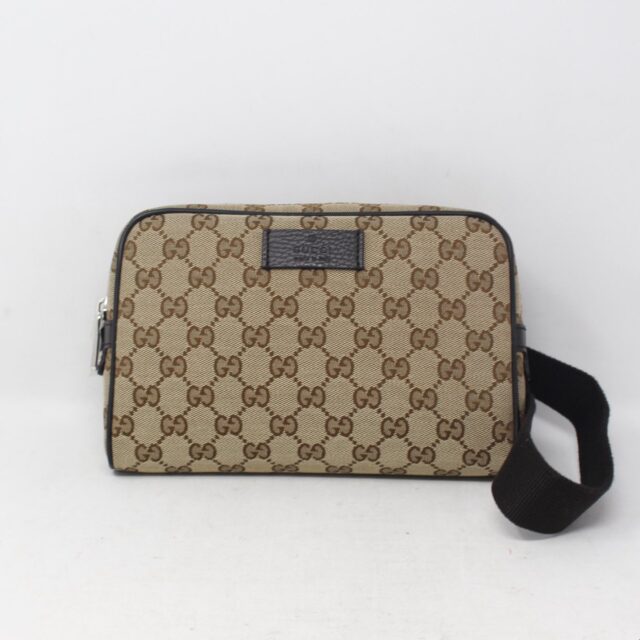 GUCCI #568EVD Monogram Canvas Waist Bag