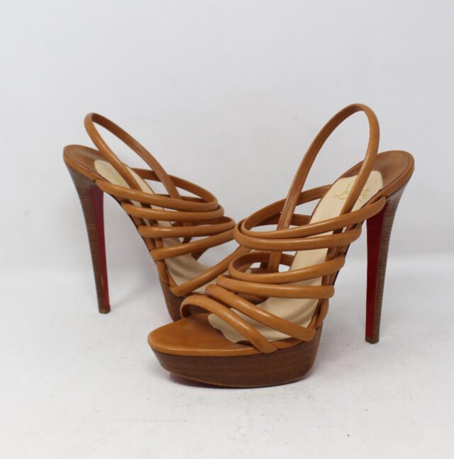 CHRISTIAN LOUBOUTIN #ZUNFQ8 120 Vildo Strappy Heels  Size 39.5