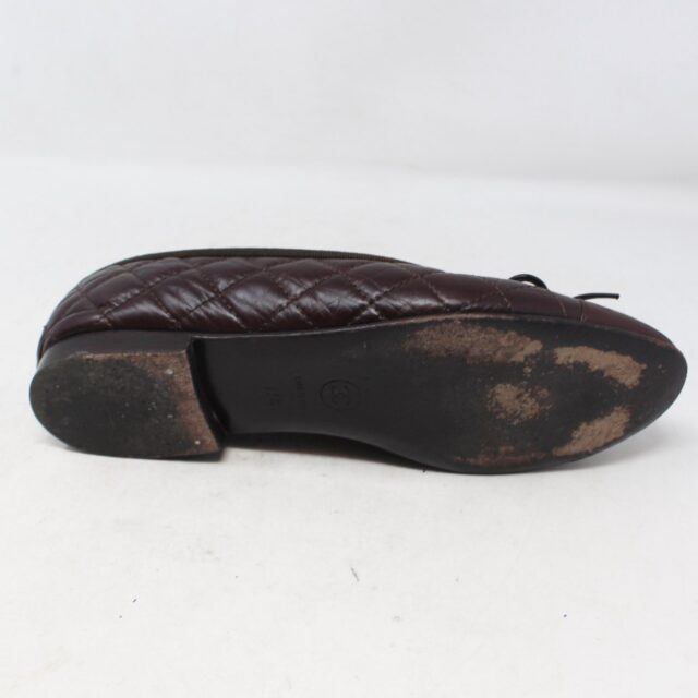 CHANEL #R6JZQ8 Aged Ballet Flats Size 37.5