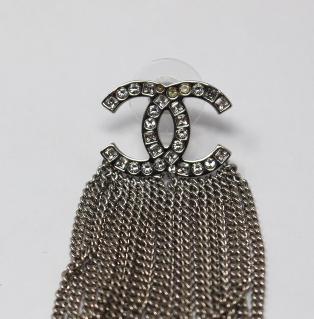 CHANEL #N23EXZ Rhinestone Fringe Earrings