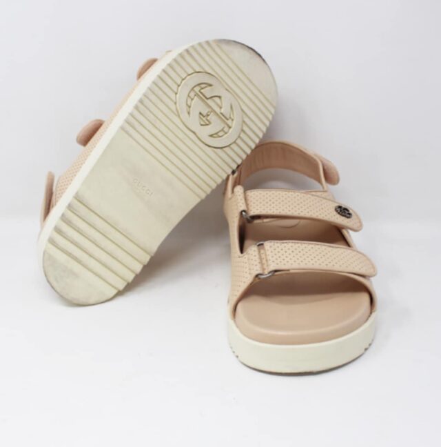 *ON SALE* GUCCI #51145 Gucci Double G Slingback Sandals Size  38