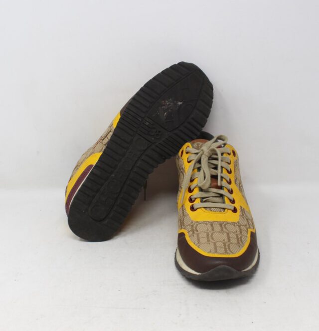 CAROLINA HERRERA #BBH3NG  Canvas Monogram Sneakers Size 38