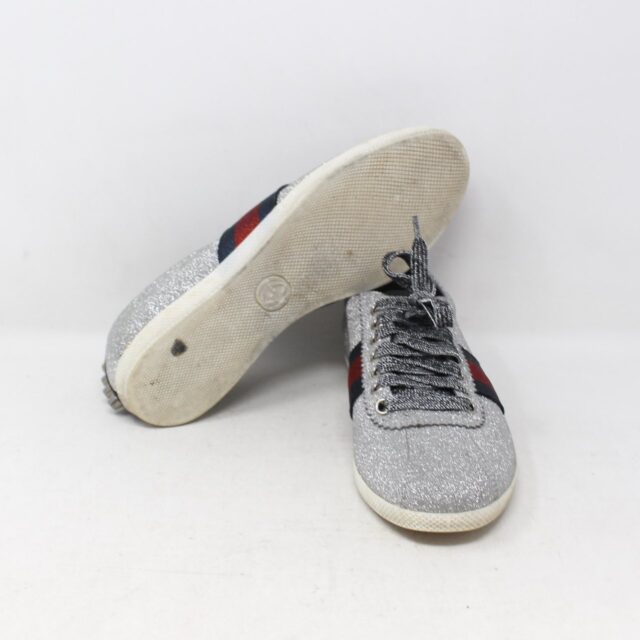 GUCCI #FFWXNK Web Bambi Glitter Sneakers Size 37.5