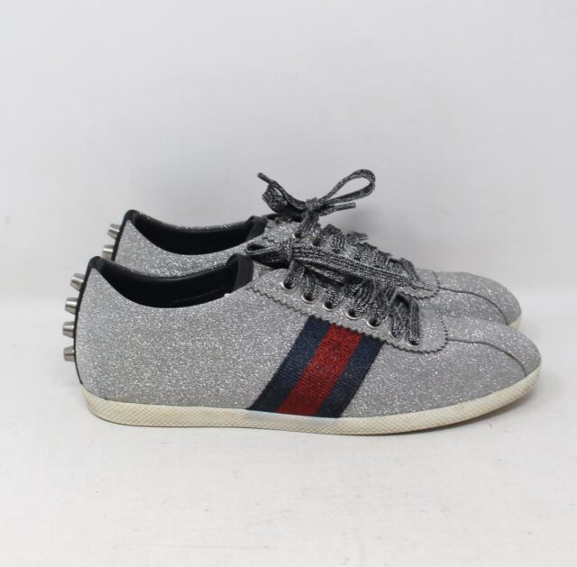 GUCCI #FFWXNK Web Bambi Glitter Sneakers Size 37.5
