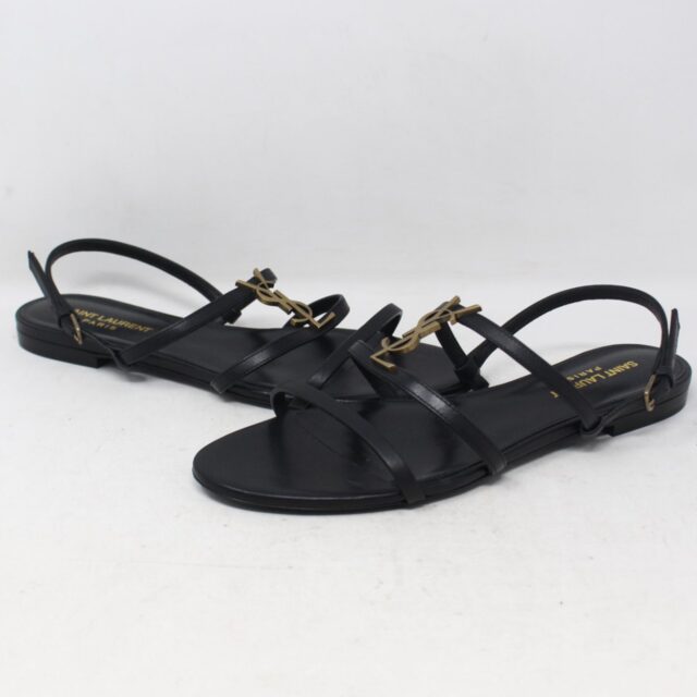 SAINT LAURENT #BF6SAS Cassandra Slingback Sandals Size 38.5