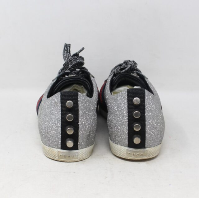 GUCCI #FFWXNK Web Bambi Glitter Sneakers Size 37.5