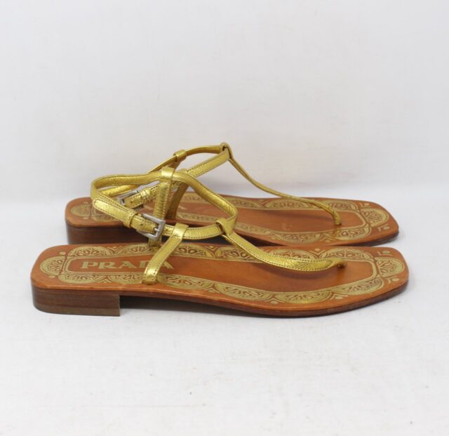 PRADA #E5FDT4 Thong Sandals Size 37