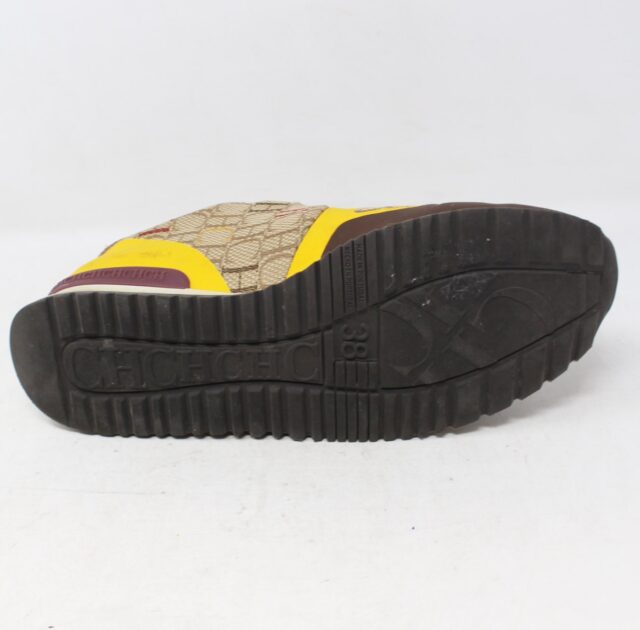 CAROLINA HERRERA #BBH3NG  Canvas Monogram Sneakers Size 38