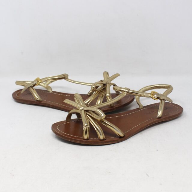PRADA #5YRRTE Bow Flat Sandals Size 38