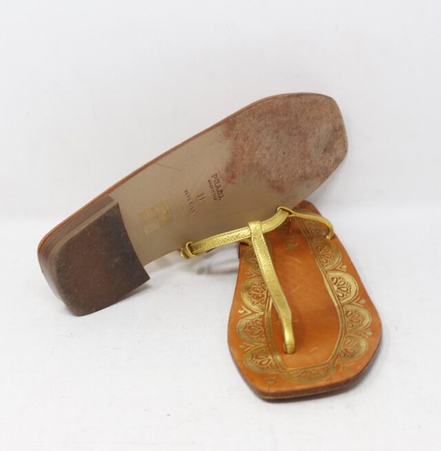 PRADA #E5FDT4 Thong Sandals Size 37