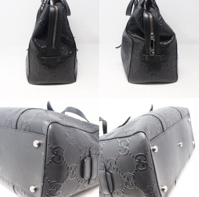 GUCCI #BN74VW Embossed Large Tote Bag