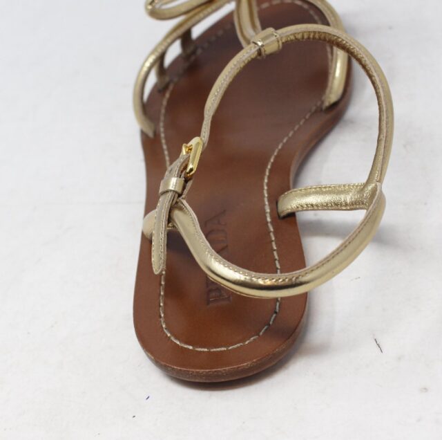 PRADA #5YRRTE Bow Flat Sandals Size 38