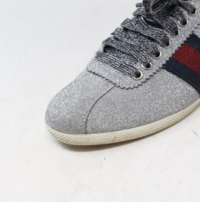 GUCCI #FFWXNK Web Bambi Glitter Sneakers Size 37.5