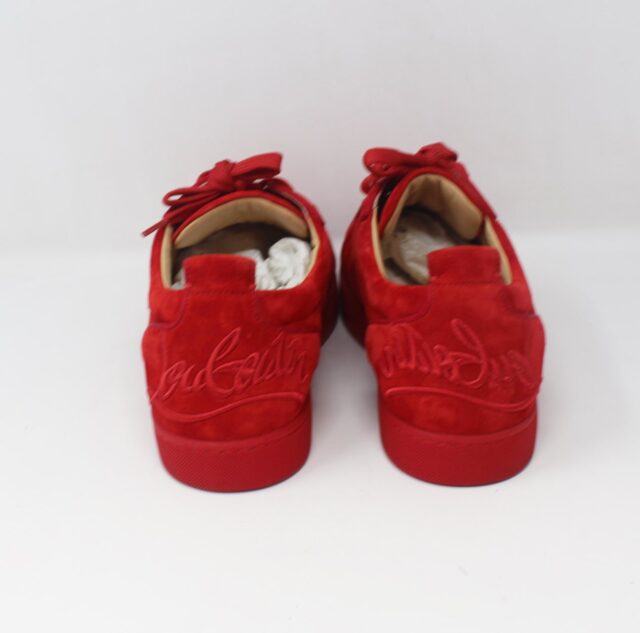 CHRISTIAN LOUBOUTIN #6Y1JSJ Louis Junior Spikes Suede Sneakers  Size 44
