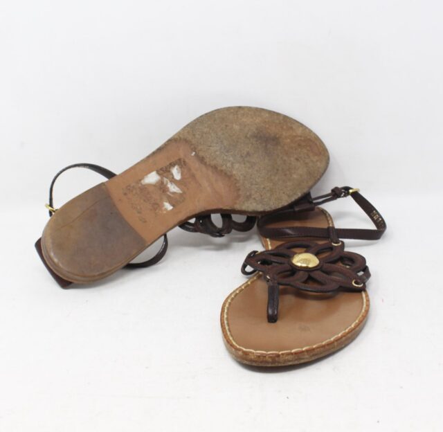 LOUIS VUITTON #FG6ZAR Thong Ankle Strap Sandals Size 38