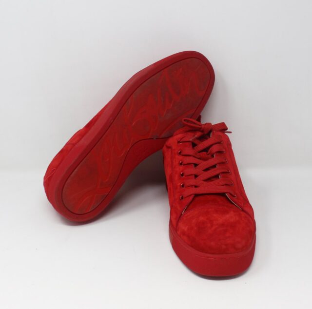 CHRISTIAN LOUBOUTIN #6Y1JSJ Louis Junior Spikes Suede Sneakers  Size 44