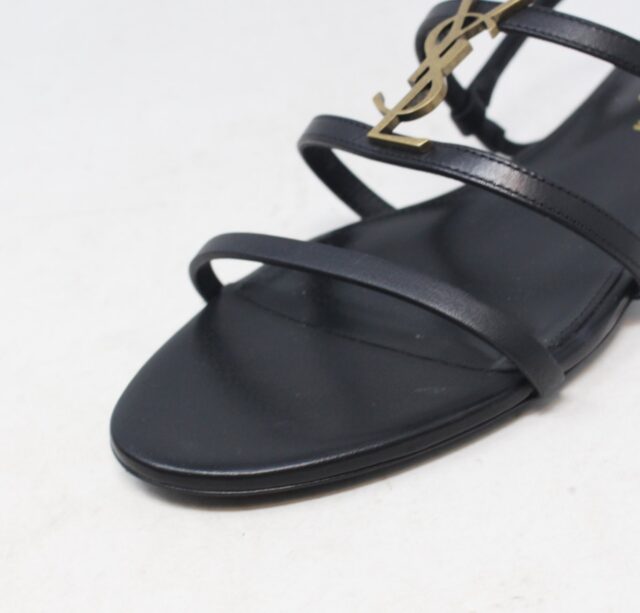 SAINT LAURENT #BF6SAS Cassandra Slingback Sandals Size 38.5