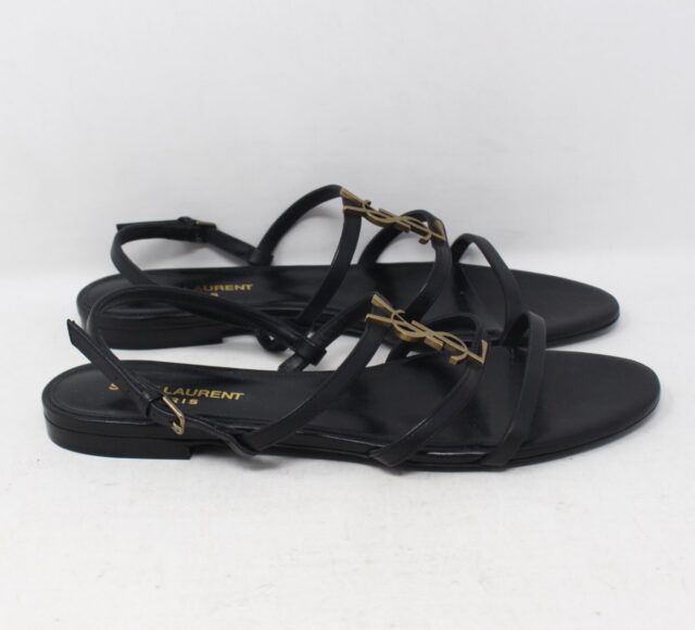 SAINT LAURENT #BF6SAS Cassandra Slingback Sandals Size 38.5