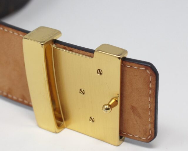 LOUIS VUITTON #9JBUUA Monogram Canvas Pyramide 40mm Belt  | Size 100/40