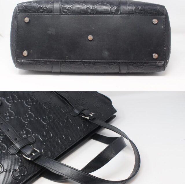 GUCCI #BN74VW Embossed Large Tote Bag