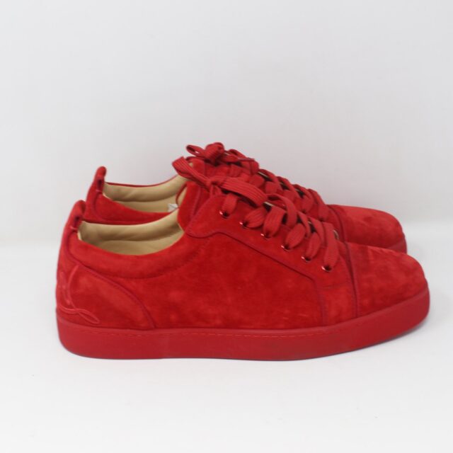 CHRISTIAN LOUBOUTIN #6Y1JSJ Louis Junior Spikes Suede Sneakers  Size 44