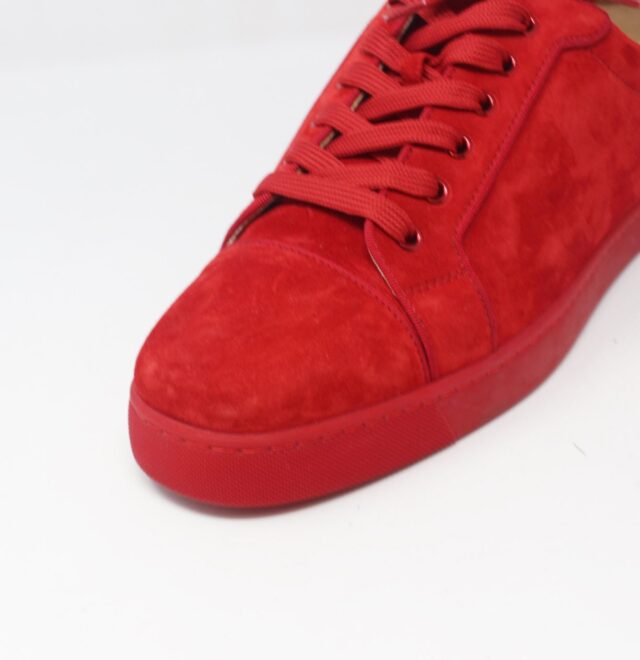 CHRISTIAN LOUBOUTIN #6Y1JSJ Louis Junior Spikes Suede Sneakers  Size 44