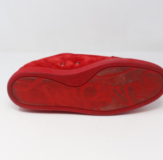 CHRISTIAN LOUBOUTIN #6Y1JSJ Louis Junior Spikes Suede Sneakers  Size 44