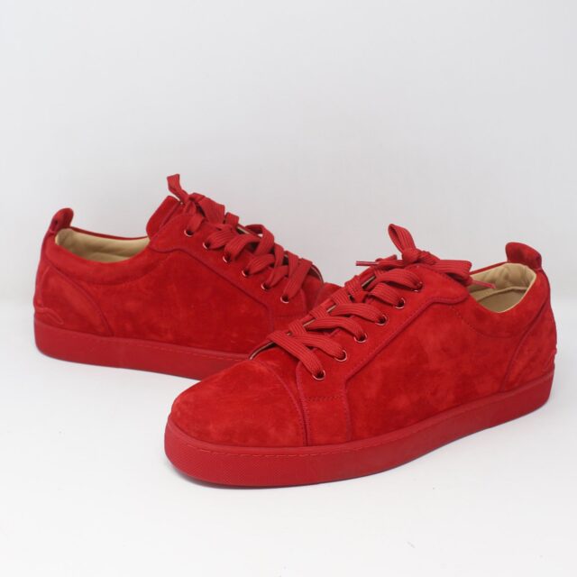 CHRISTIAN LOUBOUTIN #6Y1JSJ Louis Junior Spikes Suede Sneakers  Size 44