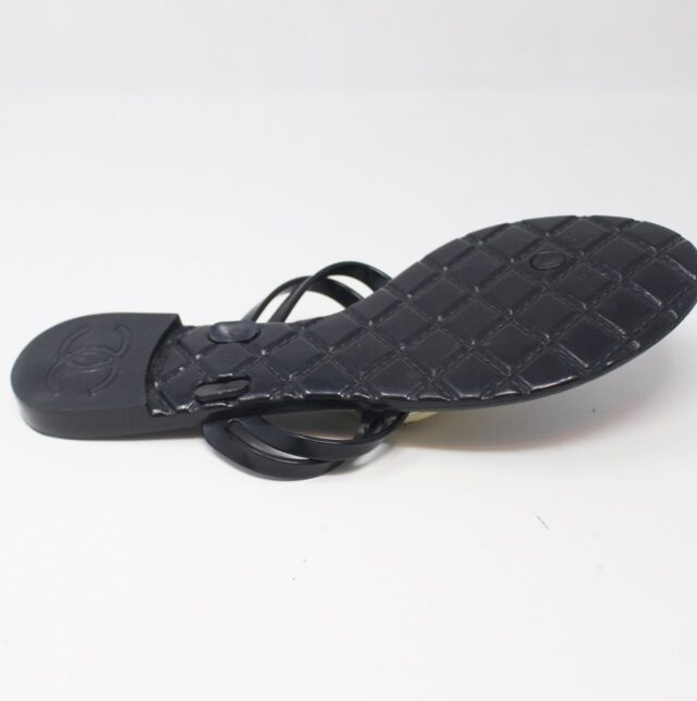 CHANEL #FFGL9T Jelly Camellia Flip Flops Size 37