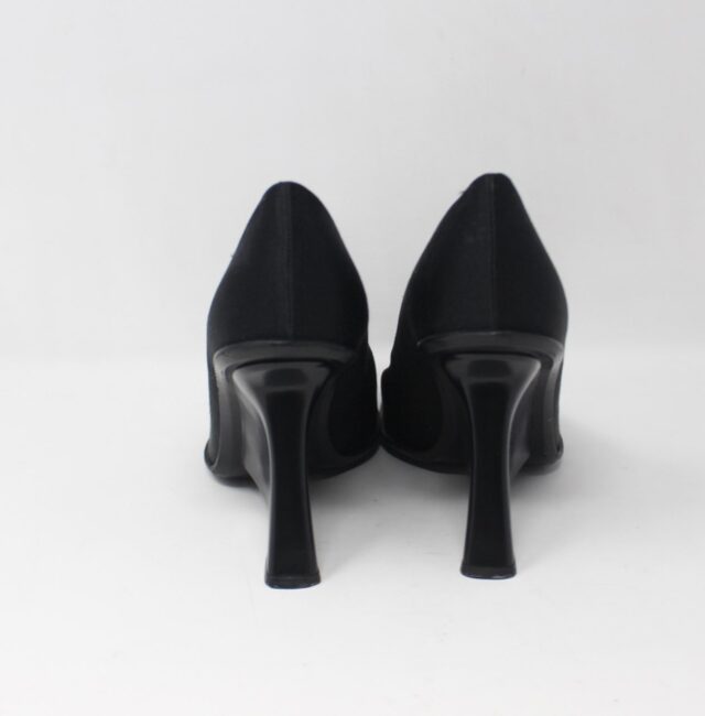 PRADA #6E7ENN Satin Wedge Heels Size 36.5