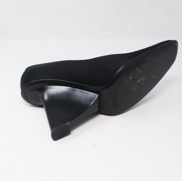 PRADA #6E7ENN Satin Wedge Heels Size 36.5