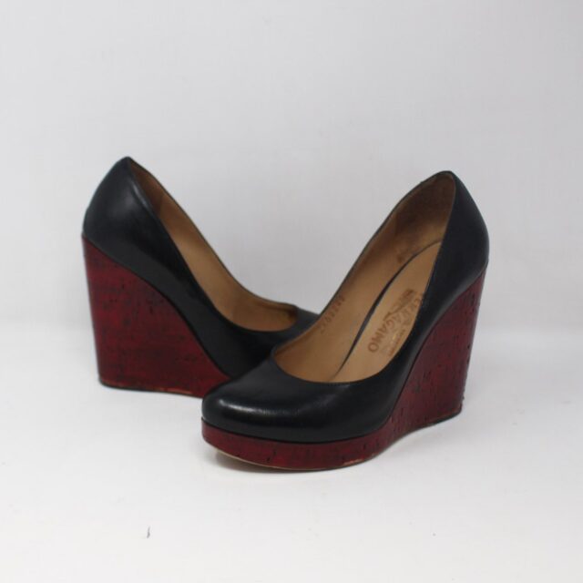 SALVATORE FERRAGAMO #FS92Z7 Platform Wedges Size 6.5