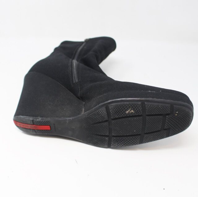 PRADA #D49R65 Nylon Wedge Ankle Boots Size 36