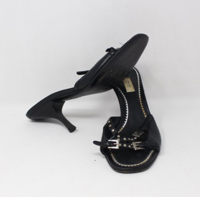 PRADA #E18AJE Studded Heels Size 36