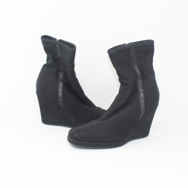 PRADA #D49R65 Nylon Wedge Ankle Boots Size 36