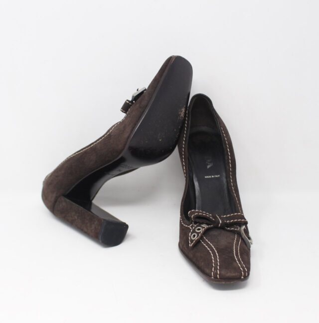 PRADA #NCRC5Y Vintage Suede Heels Size 36