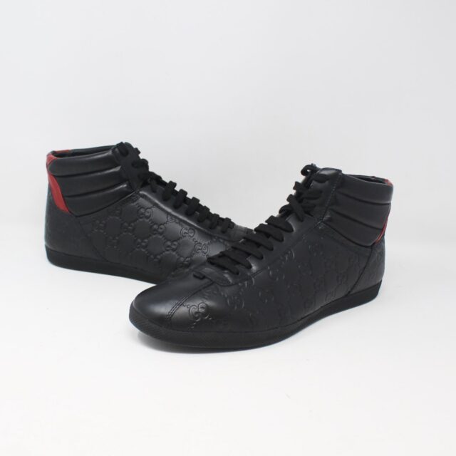 GUCCI #7B6G6Z Signature High Top Sneakers Size 10.5