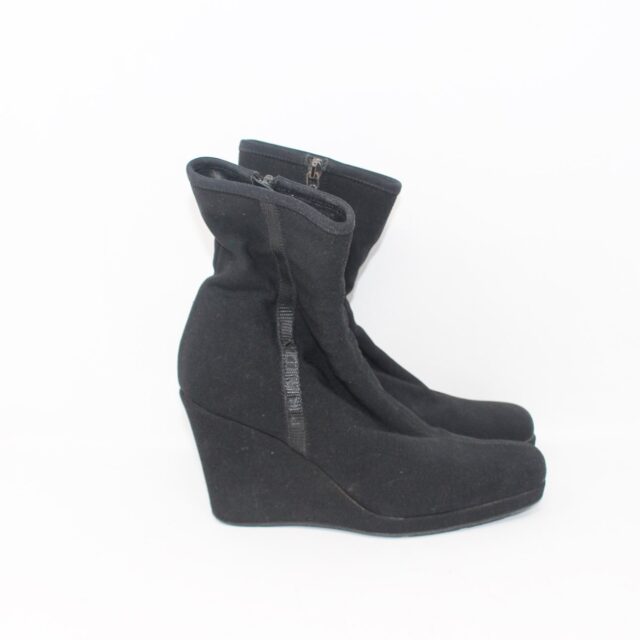 PRADA #D49R65 Nylon Wedge Ankle Boots Size 36